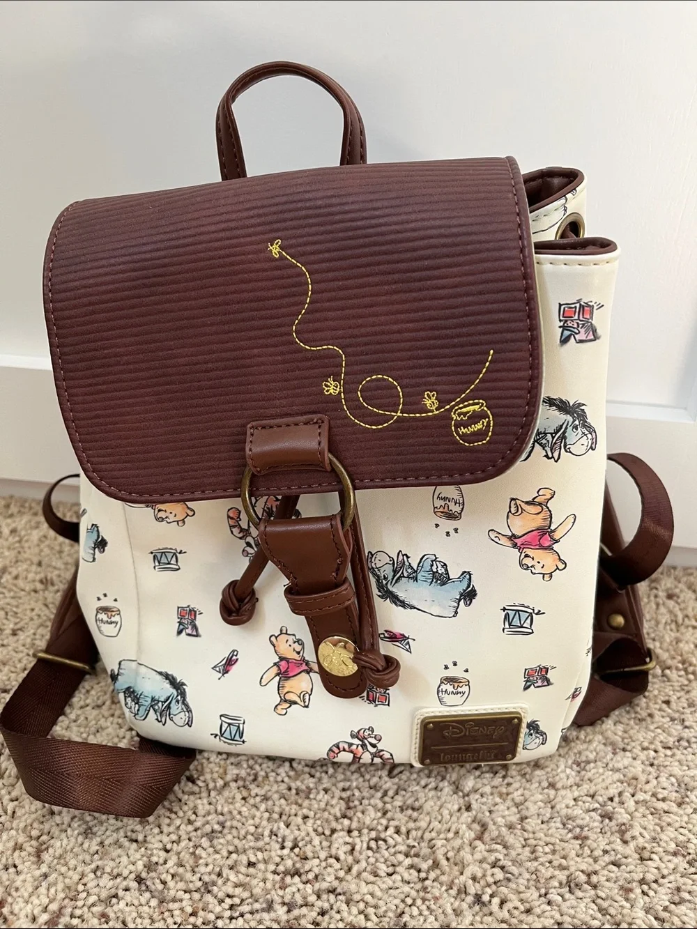 Loungefly Disney Cream & Brown Winnie the Pooh Mini Backpack